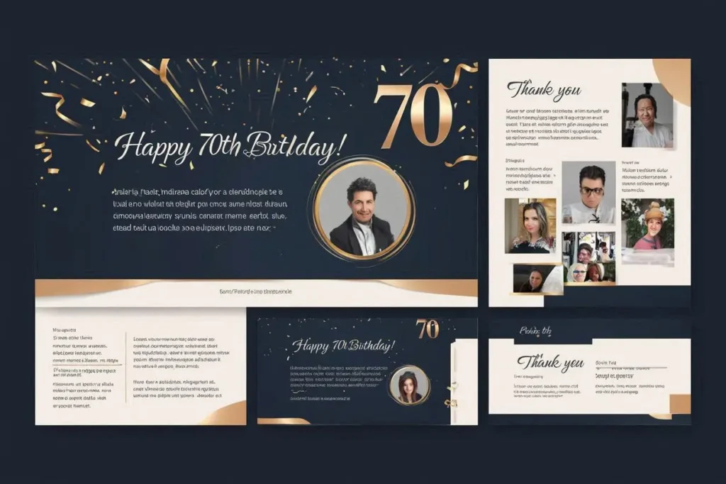 70th google slide birthday template