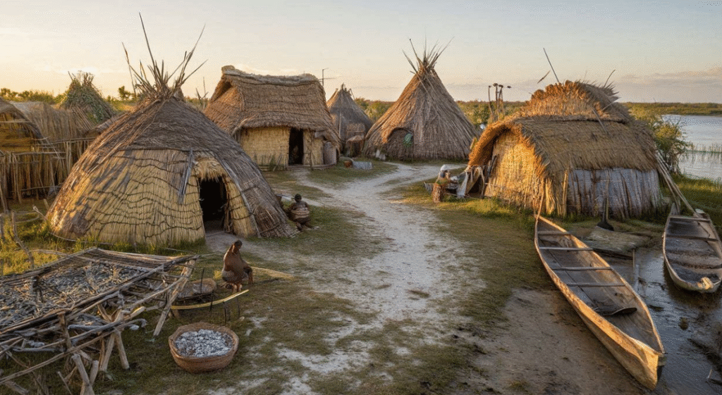 what type of home did the Atakapa tribe live in