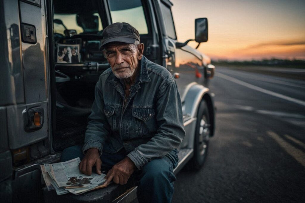 elderly trucker financial hardship